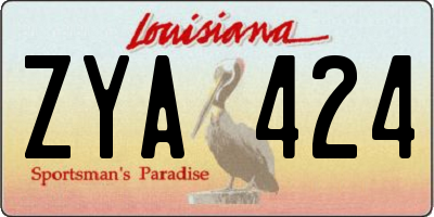 LA license plate ZYA424