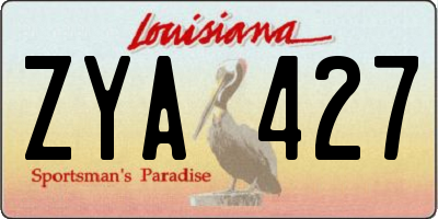 LA license plate ZYA427