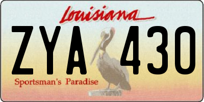 LA license plate ZYA430