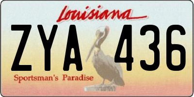 LA license plate ZYA436