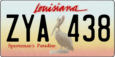 LA license plate ZYA438