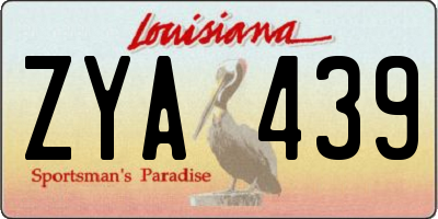 LA license plate ZYA439