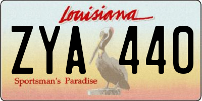 LA license plate ZYA440