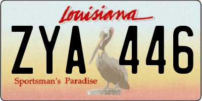 LA license plate ZYA446
