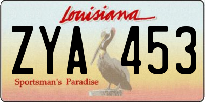 LA license plate ZYA453