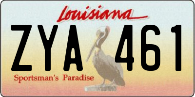 LA license plate ZYA461