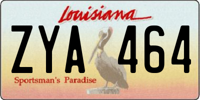 LA license plate ZYA464