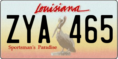 LA license plate ZYA465