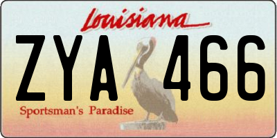 LA license plate ZYA466