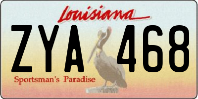 LA license plate ZYA468