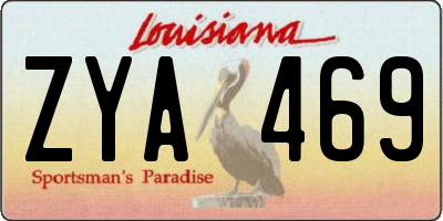 LA license plate ZYA469