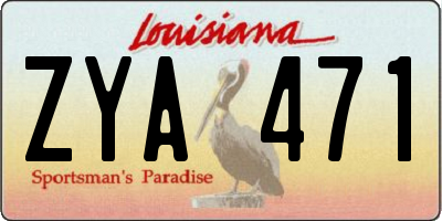 LA license plate ZYA471