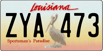 LA license plate ZYA473