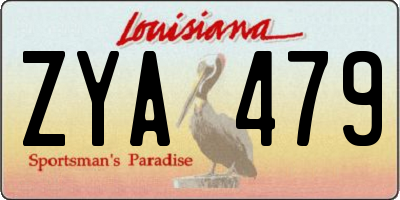 LA license plate ZYA479