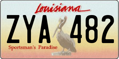 LA license plate ZYA482