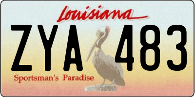 LA license plate ZYA483