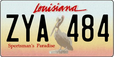 LA license plate ZYA484