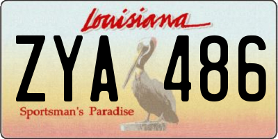 LA license plate ZYA486