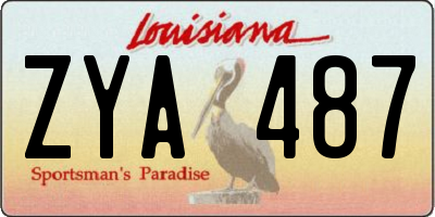 LA license plate ZYA487