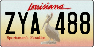 LA license plate ZYA488