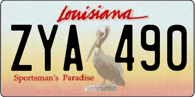 LA license plate ZYA490