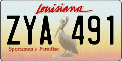 LA license plate ZYA491