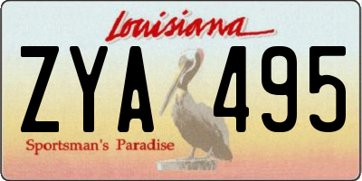 LA license plate ZYA495