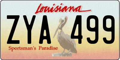 LA license plate ZYA499