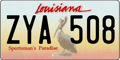 LA license plate ZYA508