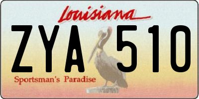 LA license plate ZYA510