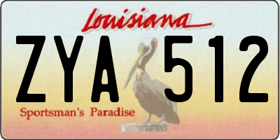 LA license plate ZYA512