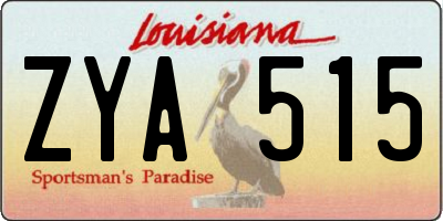 LA license plate ZYA515