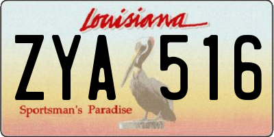 LA license plate ZYA516