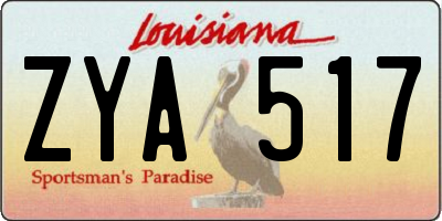 LA license plate ZYA517