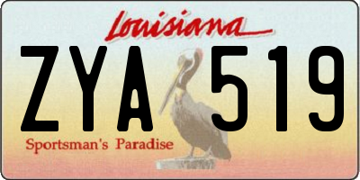 LA license plate ZYA519