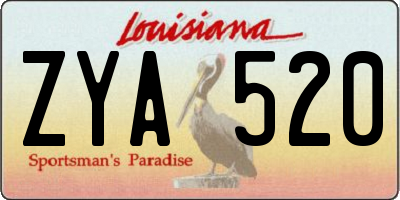LA license plate ZYA520