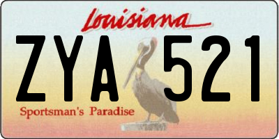 LA license plate ZYA521