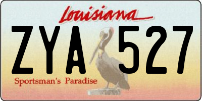 LA license plate ZYA527