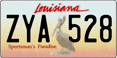 LA license plate ZYA528