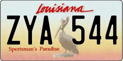 LA license plate ZYA544
