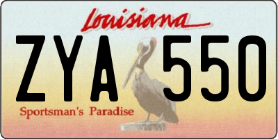 LA license plate ZYA550