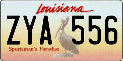 LA license plate ZYA556