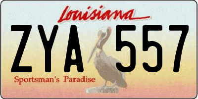 LA license plate ZYA557