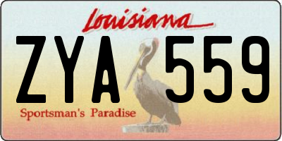 LA license plate ZYA559