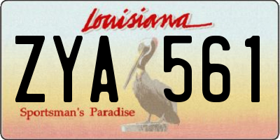 LA license plate ZYA561