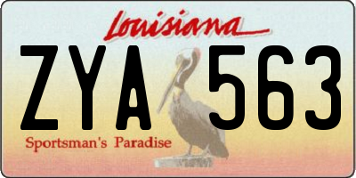 LA license plate ZYA563