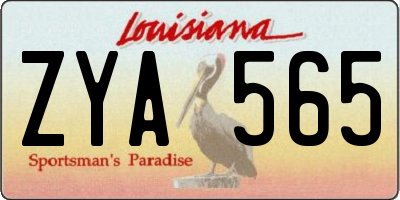 LA license plate ZYA565