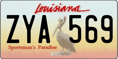LA license plate ZYA569