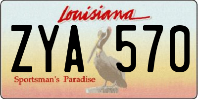 LA license plate ZYA570