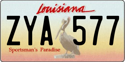 LA license plate ZYA577